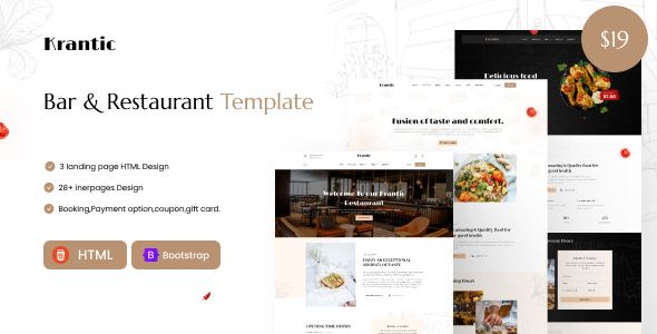 KRANTIC- Bar & Restaurant HTML5 Template