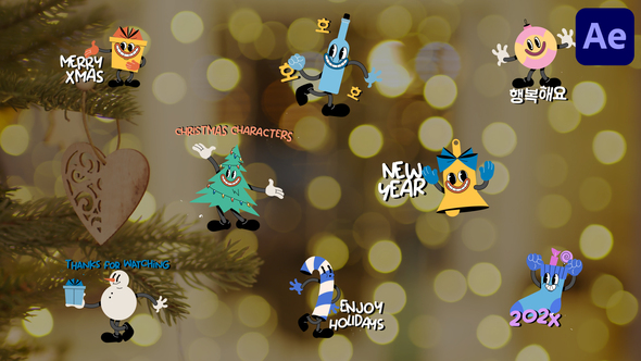 Christmas Characters Titles for After Effects Titles template preview