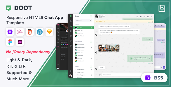 Doot - Chat App Template + Sketch, Figma & Adobe XD