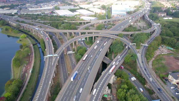 Time Lapse of Vehicles Driving Navigating a Spaghetti Interchange Road System alt