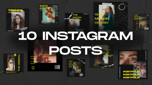 10 Instagram Posts Elements template preview