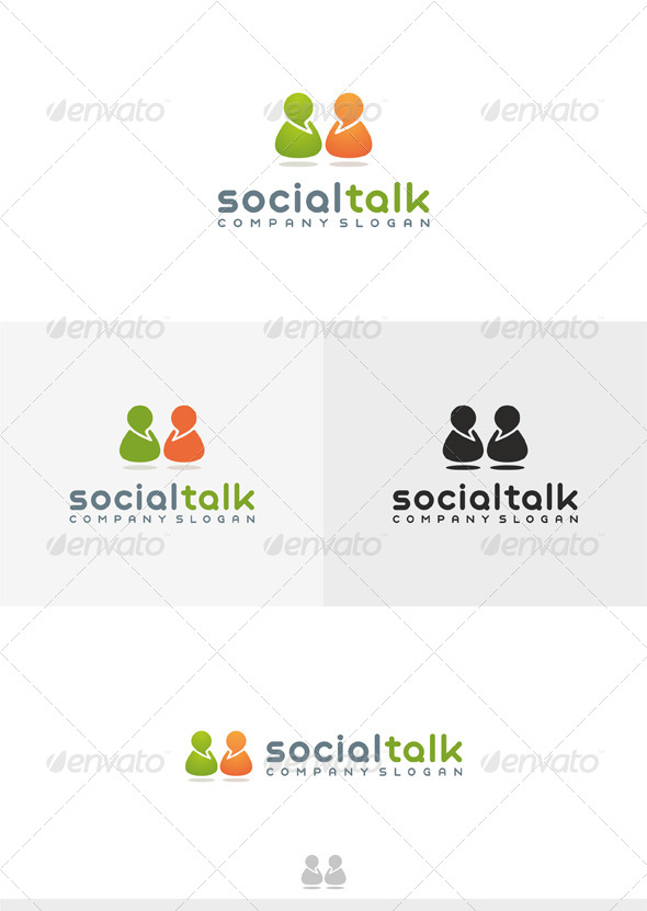 Social Talk 2 Logo - Humans Logo Templates