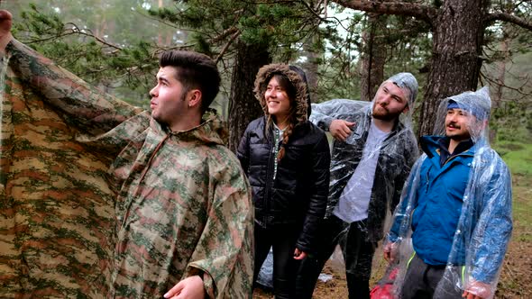 Cheerful Hikers Taking Selfie With Smartphone alt