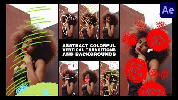 Abstract Colorful Verical Transitions And Backgrounds | After Effects Elements template preview