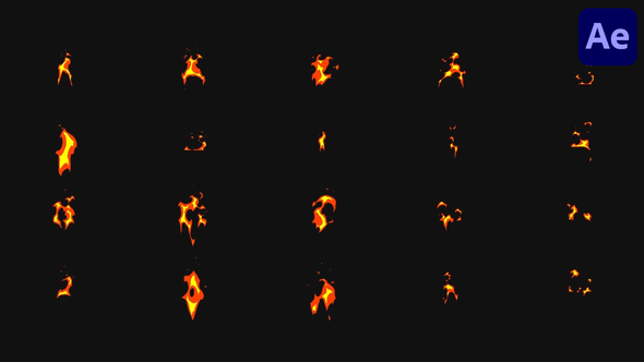 Fire Font Constructor for After Effects Elements template preview