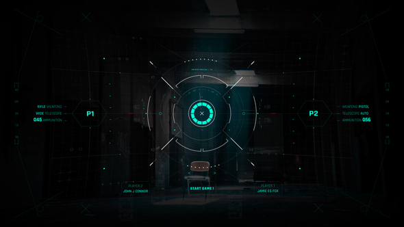 HUD UI Game Warrior Target Screen 3 Elements template preview
