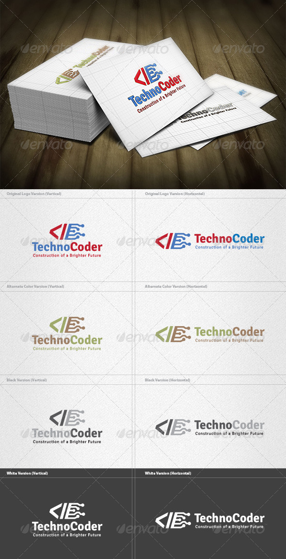 Techno Coder Logo - Vector Abstract