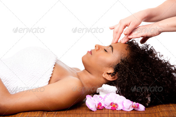Facial massage in beauty spa - Stock Photo - Images