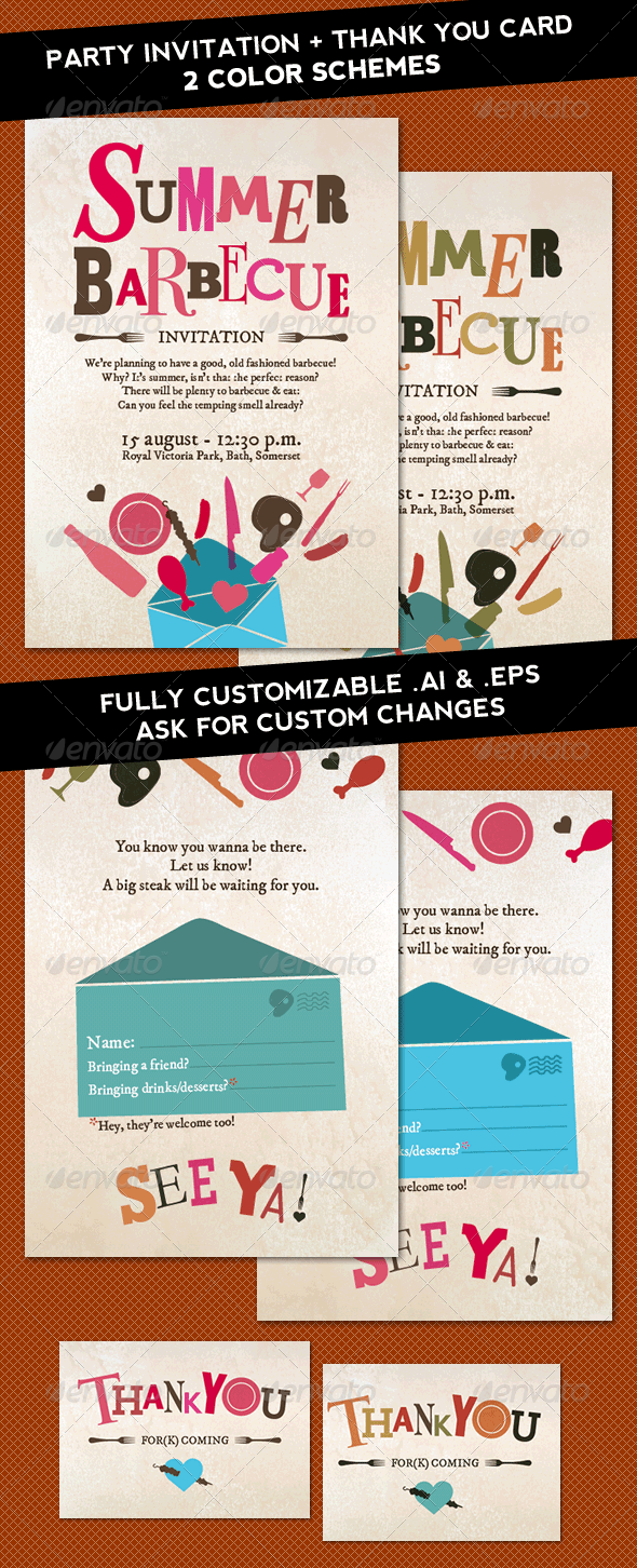 Summer Barbecue invitation - Invitations Cards & Invites