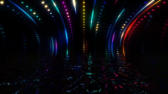 Modern Neon Water Lines Background