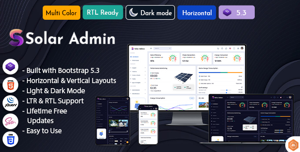 Solar - Bootstrap Admin Dashboard HTML Template