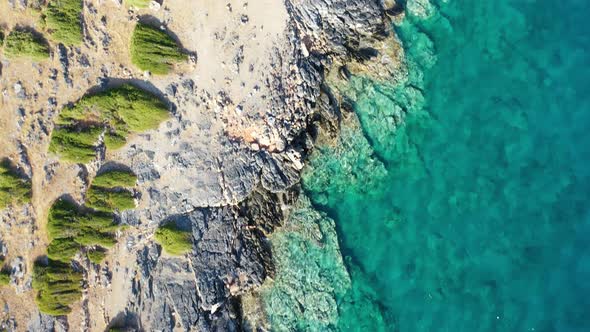 Aerial View of Kalydon Island, Crete, Greece