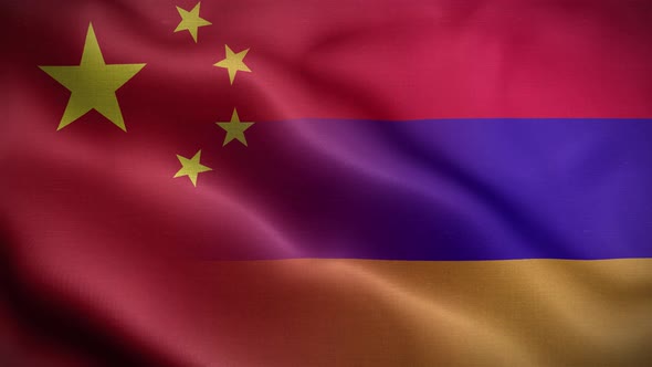 China Armenia Flag Loop Background 4K