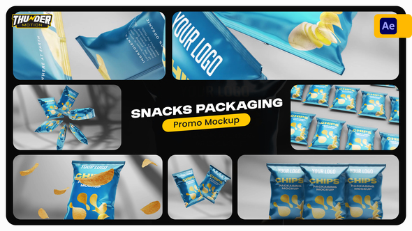 Snacks Packaging Promo Mockup