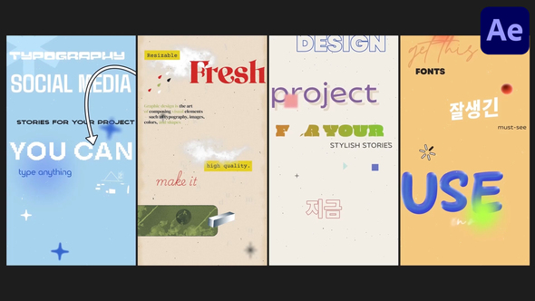 Long Stories Scrolling Typography for After Effects Titles template preview