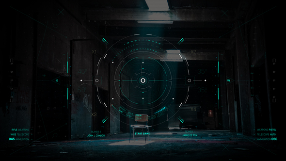 HUD UI Game Warrior Target Screen 4 Elements template preview