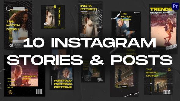 20in1 Instagram Stories & Posts Mogrt Premiere Pro template preview