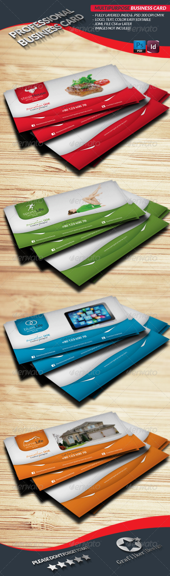 Multipurpose Business Card Template - Creative Business Cards