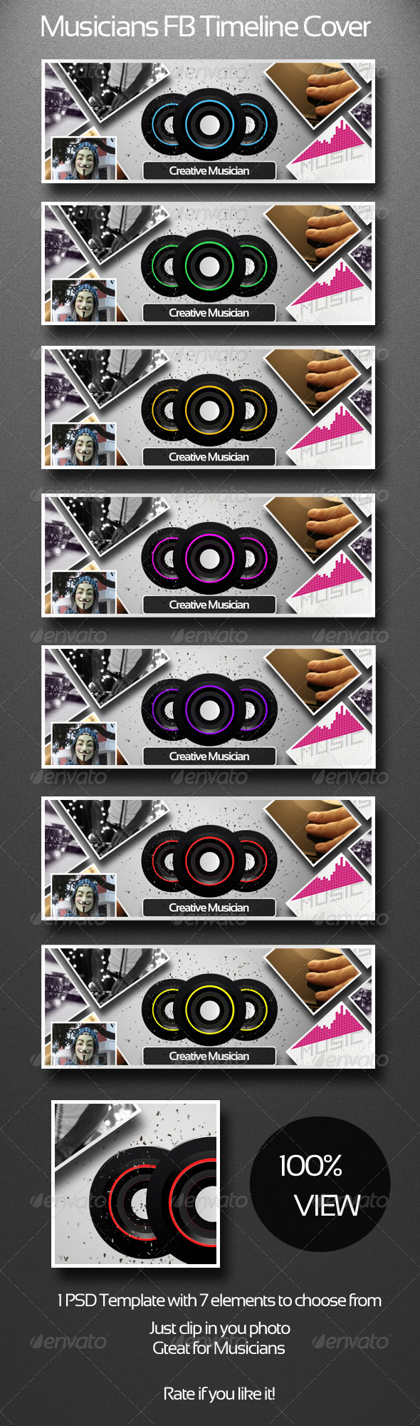 Musicians FB Timeline Cover Template V2 - Facebook Timeline Covers Social Media