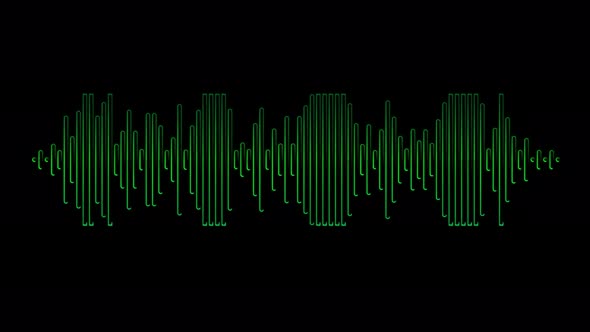 Cyclic animation of the sound frequency of the sound wave monitor. 4K video sound wave.