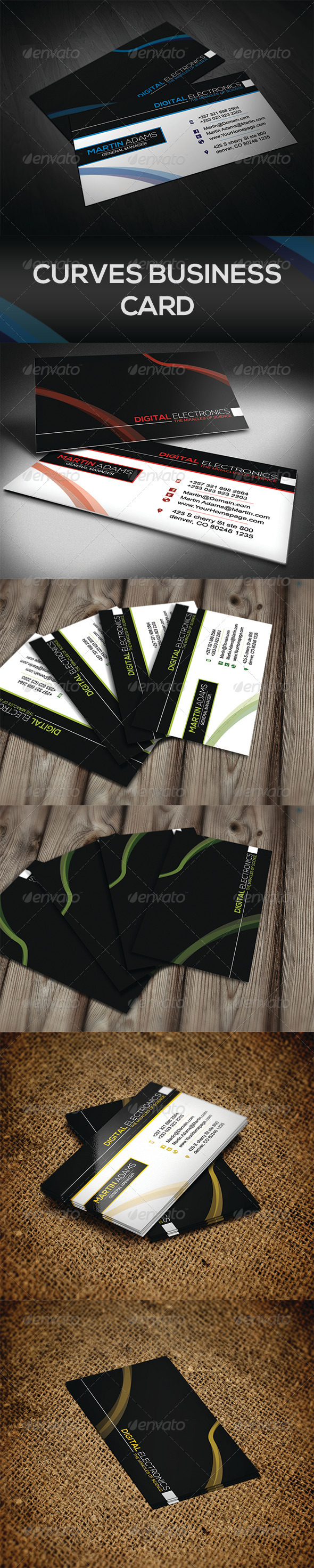 Curves Business Card - Corporate Business Cards