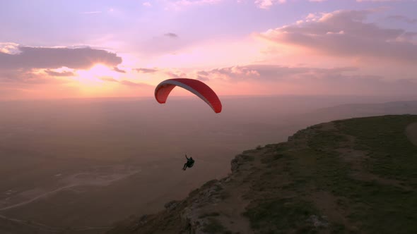 Paragliding in Sunset Cinematic Epic Extreme Sport alt