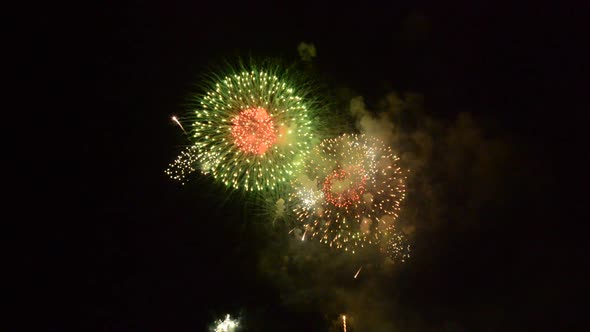 Beautiful sparkling colorful firework display
