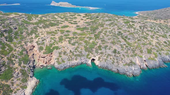 Aerial View of Kalydon Island, Crete, Greece