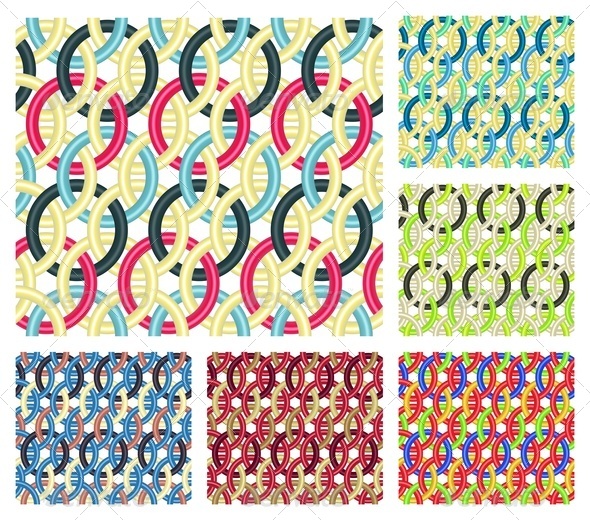 Entwined Rings. Seamless Patterns. - Patterns Decorative