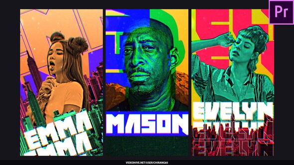 Glitch Poster Stories For Premiere Pro Premiere Pro template preview