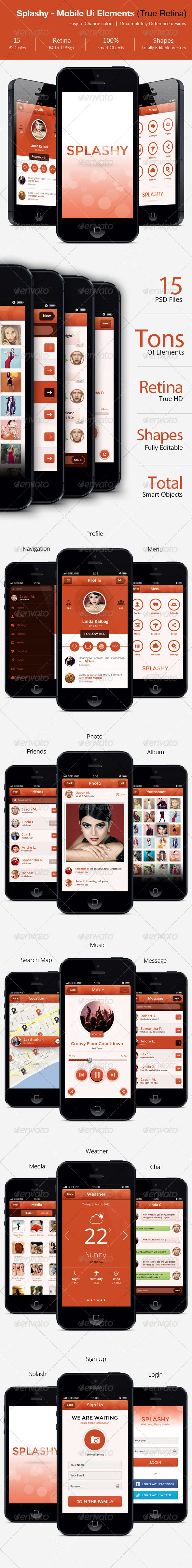 Splashy - HD Mobile Ui Elements - User Interfaces Web Elements
