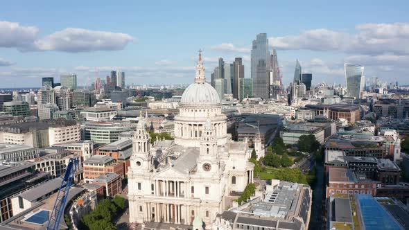 Aerial View of Saint Pauls Cathedral Old Baroque Religious Building alt
