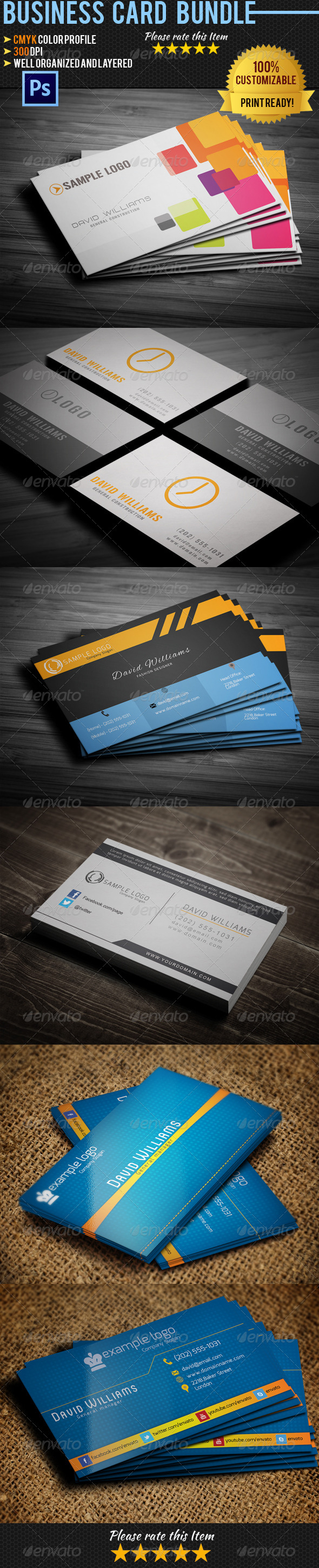 Personal Business Card Bundle 01 - Corporate Business Cards