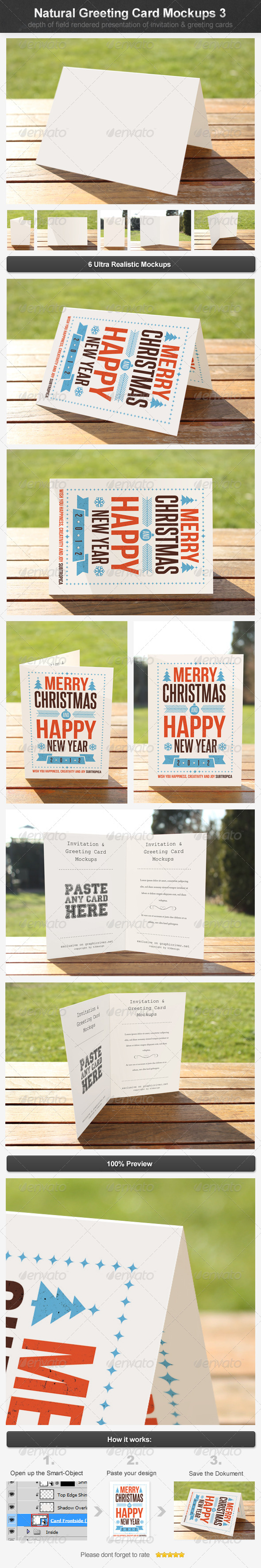 Natural Greeting Card Mockups 3 by h3design | GraphicRiver