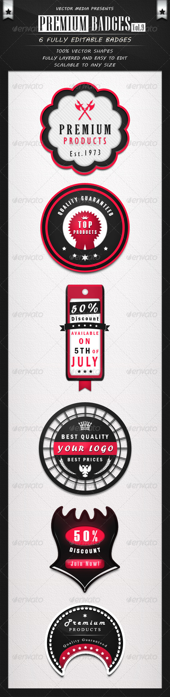 Premium Badges - Vol.9 - Badges & Stickers Web Elements