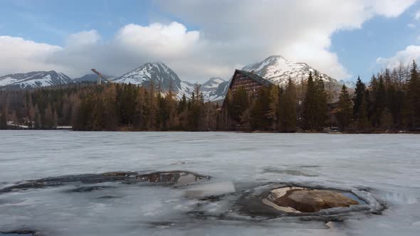 Lake Strbske Pleso in Spring Time