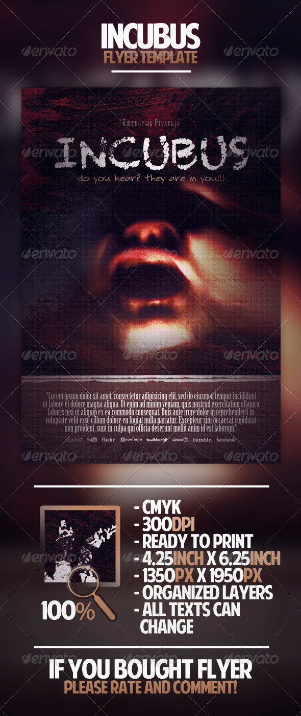 Incubus Flyer Template - Miscellaneous Events