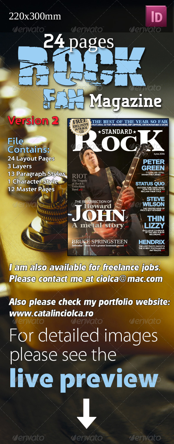 24 Pages Rock Fan Magazine Version Two - Magazines Print Templates