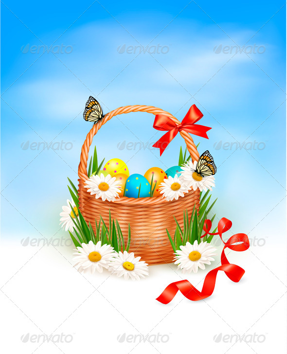 Holiday Easter Basket Background - Seasons/Holidays Conceptual