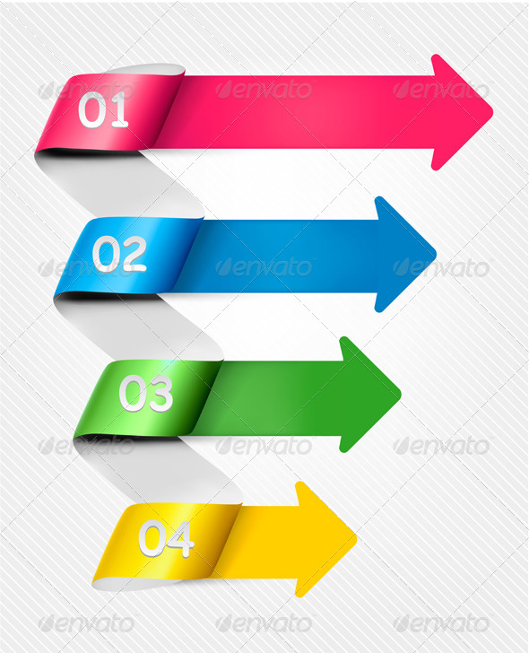 Info Graphic Banner Set with Numbers - Web Technology