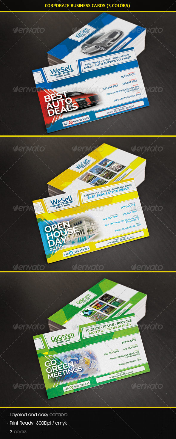Multipurpose Corporate Business Cards - Industry Specific Business Cards