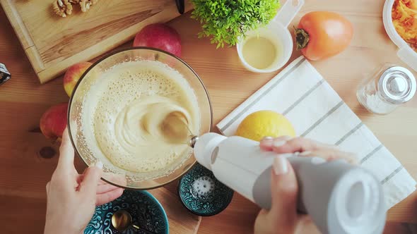 Baker Cooks Homemade Cupcake Dough.