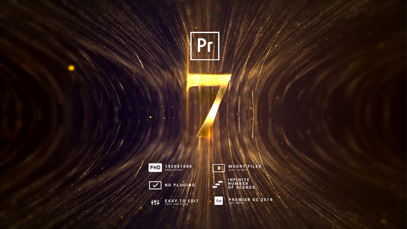 Awards Luxury | Countdown Bended Lines MOGRT Premiere Pro template preview