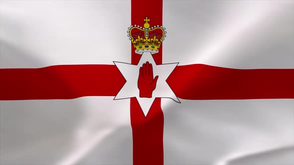 Northern Ireland Flag Waving Flag Animation 4K Moving Wallpaper Background alt