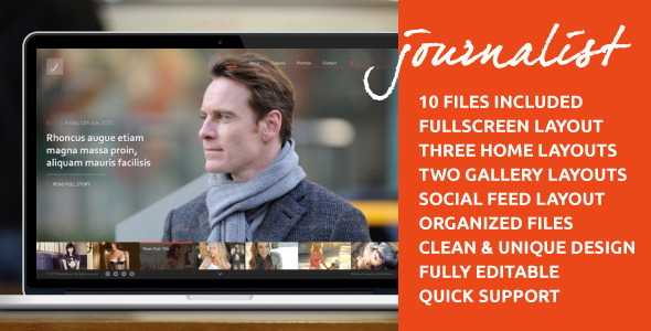 Journalist - Clean Responsive Blog & Gallery Theme - PSD Templates