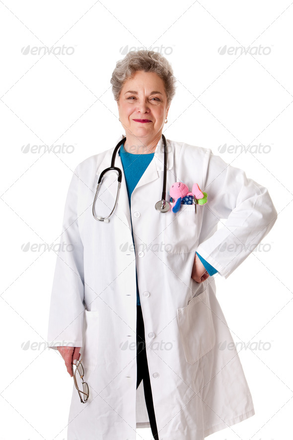 Happy smiling friendly pediatrician doctor nurse - Stock Photo - Images