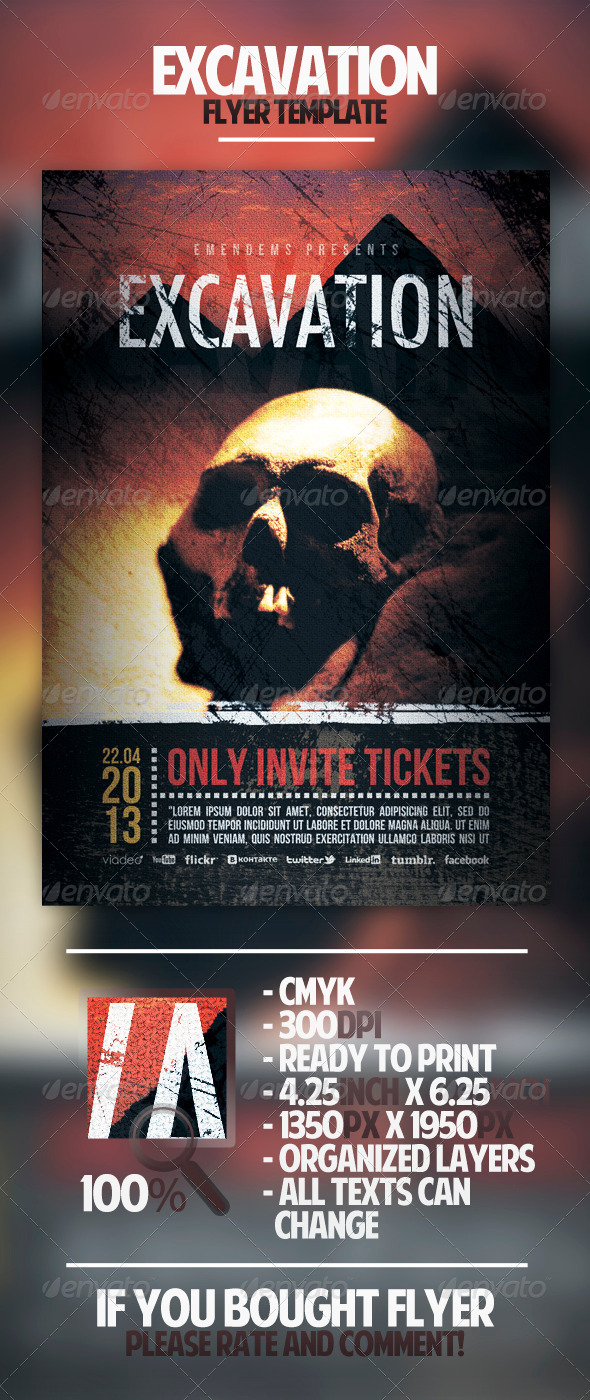 Excavation Flyer Template - Miscellaneous Events