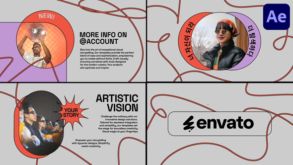 Smooth Lines Slideshow for After Effects Openers template preview