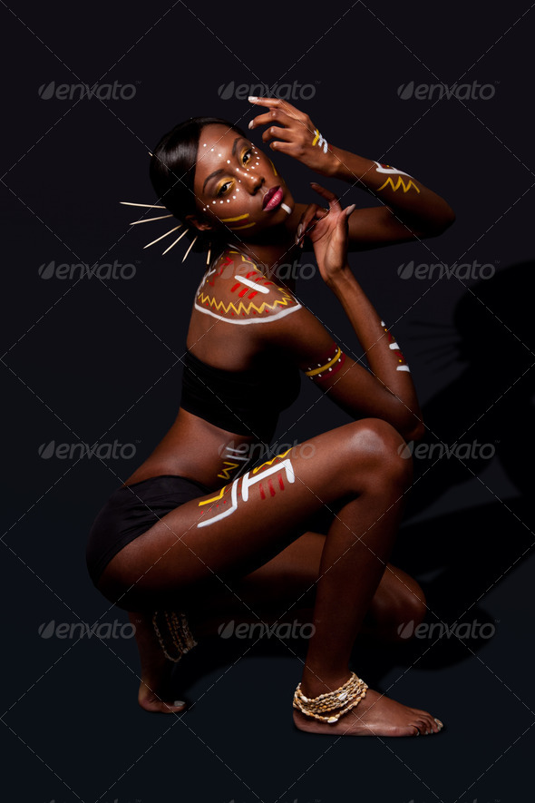 Tribal beauty woman with makeup - Stock Photo - Images