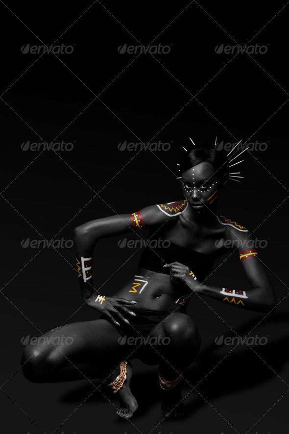 Tribal beauty woman with makeup - Stock Photo - Images